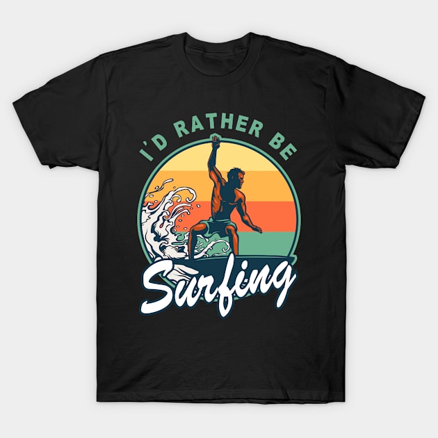 Surfing Vintage Surf Surfer Surfboard T-Shirt by Print-Dinner